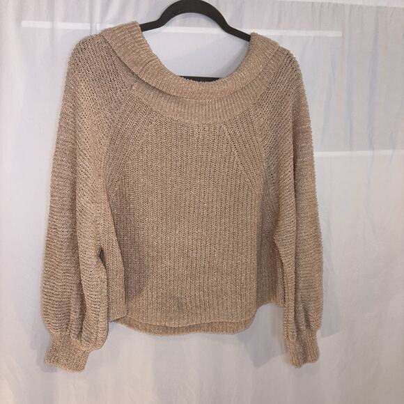 Free People Edessa Pullover Sweater In Oatmeal Oversized EUC - Picture 10 of 13